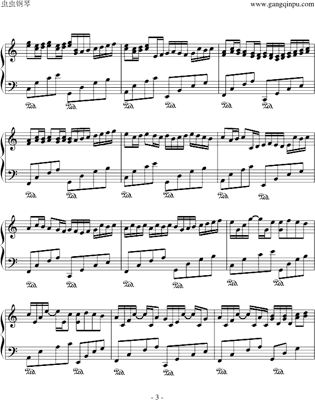 卡农(钢琴谱)3