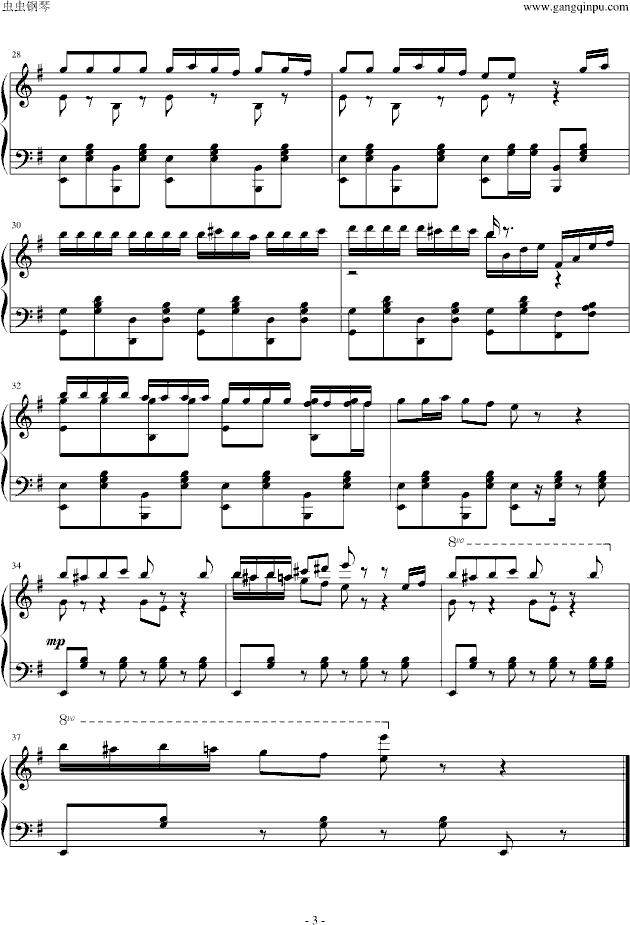 愤怒的小鸟主界面BGM(钢琴谱)3