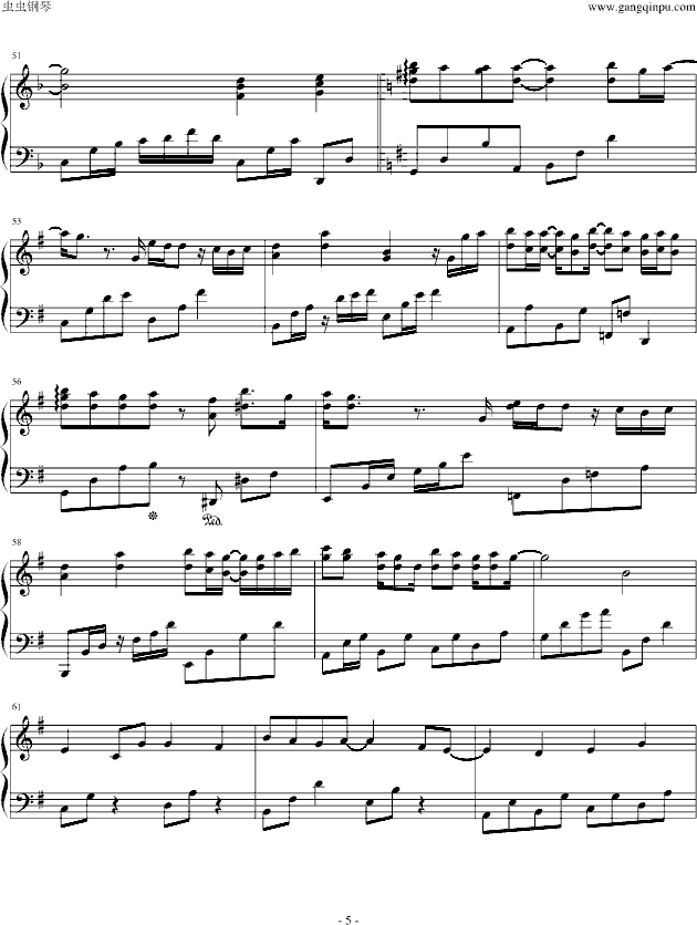 情歌没有告诉你（演奏版）(钢琴谱)5