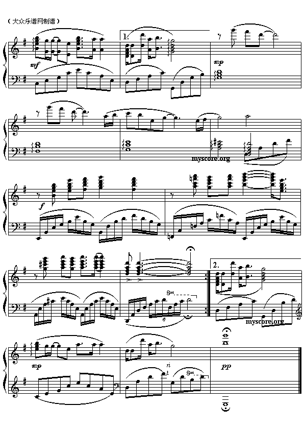 祝你平安(四字歌谱)3