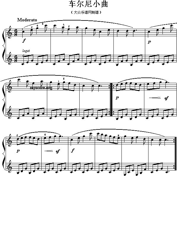 车尔尼小曲(五字歌谱)1