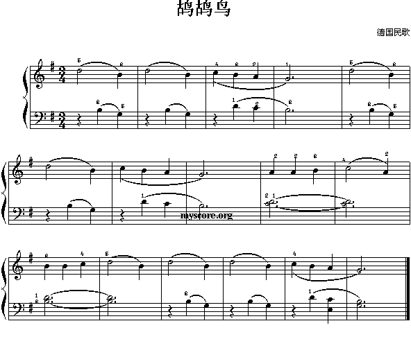 鸪鸪鸟(三字歌谱)1