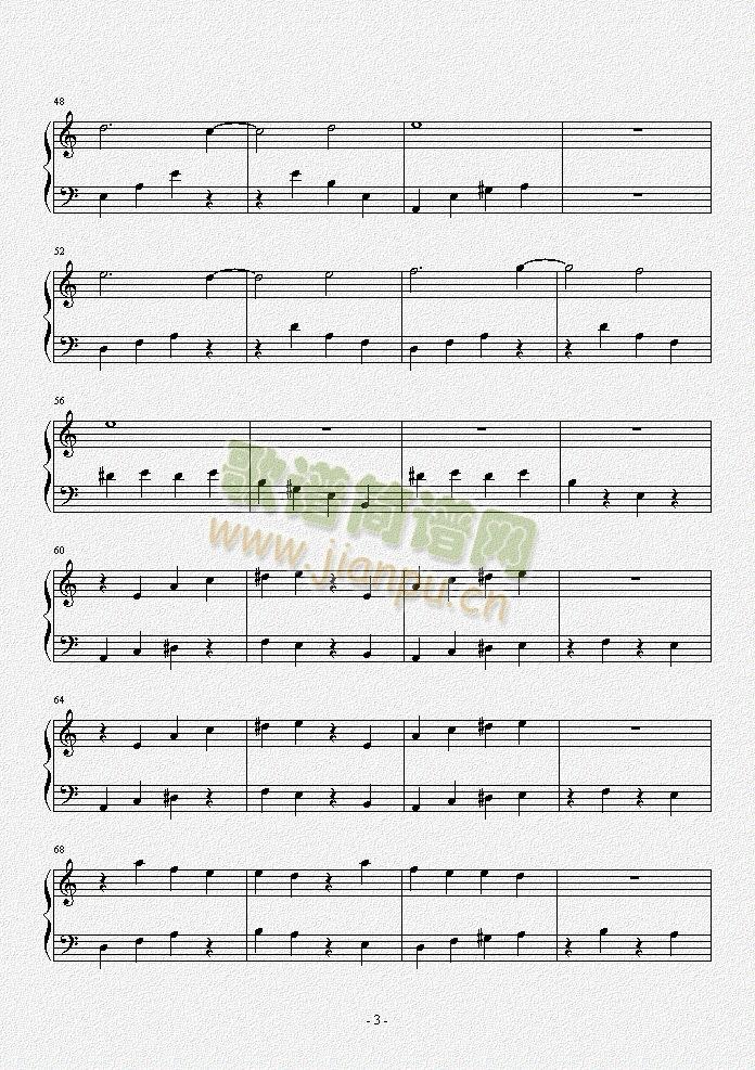 植物大战僵尸后院夜晚战背景音乐(钢琴谱)3