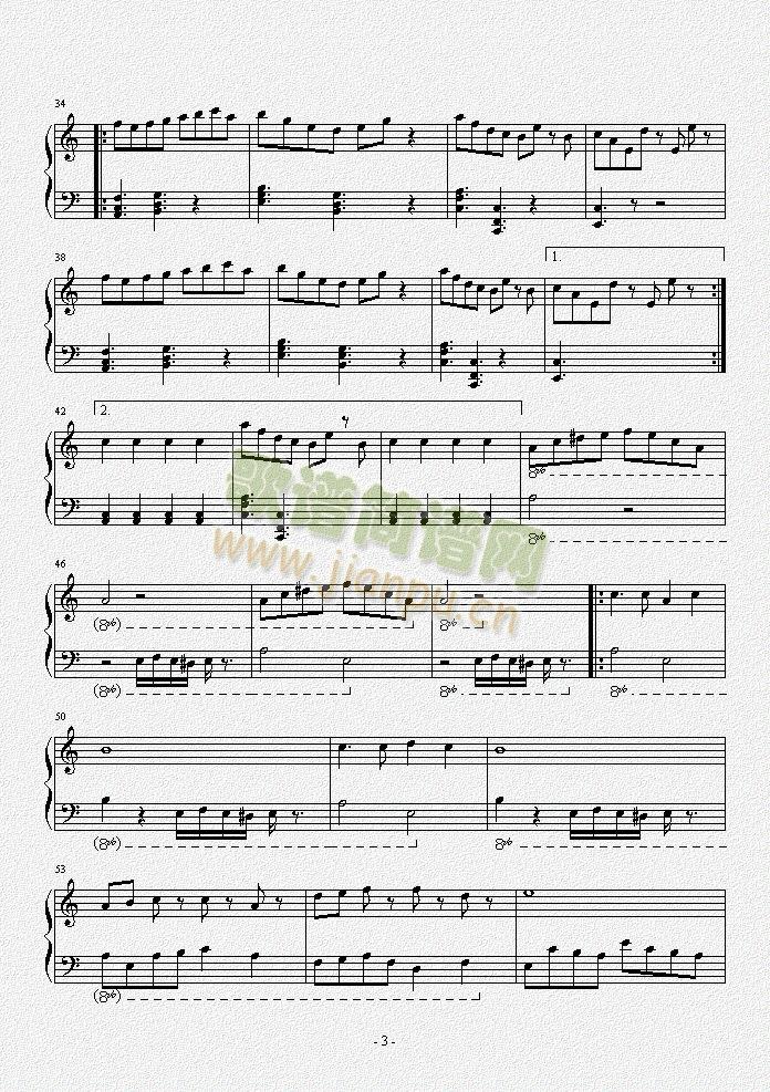 植物大战僵尸小游戏战背景音乐(钢琴谱)3