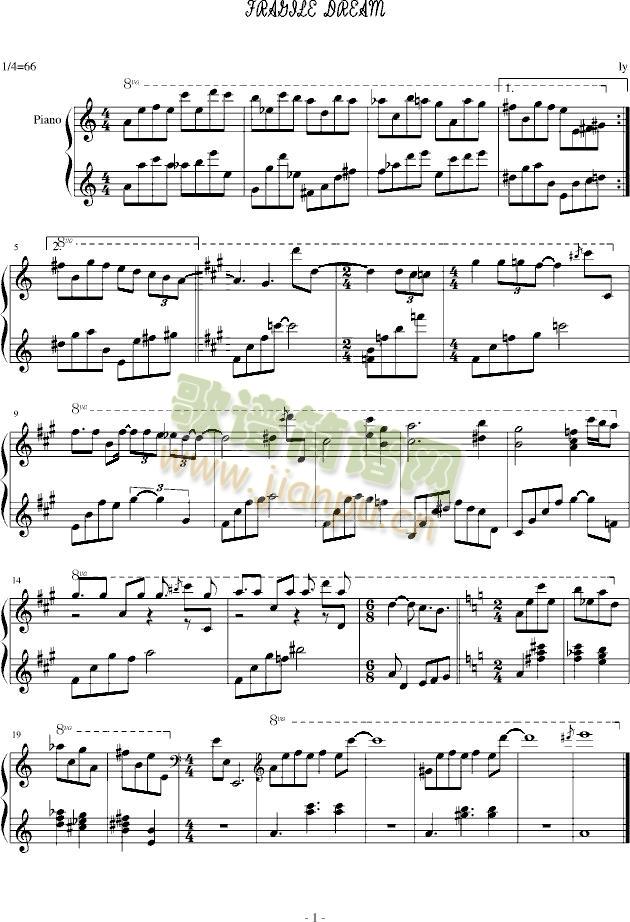 fragile(钢琴谱)1