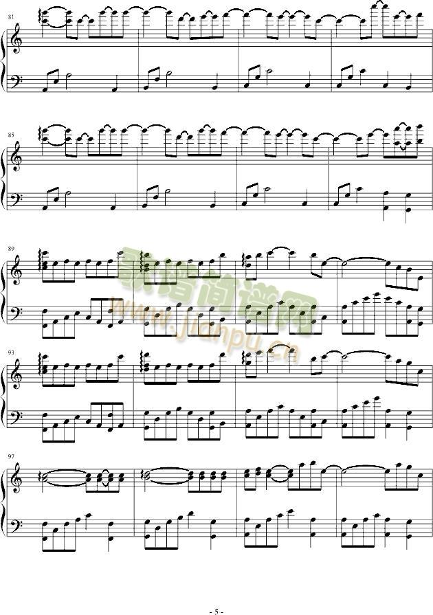 你走以后(钢琴谱)5