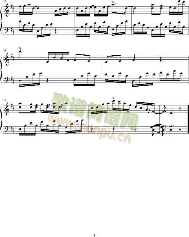 阳光男人(钢琴谱)5