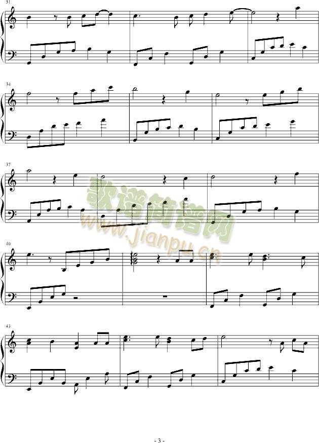 星空下的思念(钢琴谱)3