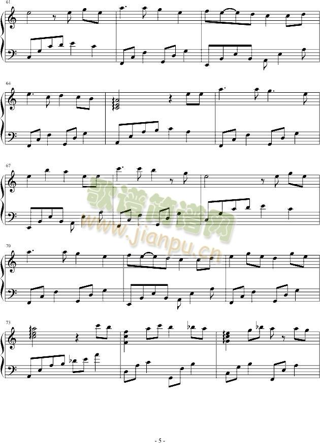 星空下的思念(钢琴谱)5