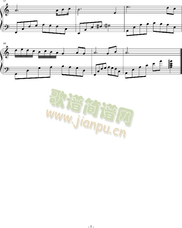 爱的印记(钢琴谱)5