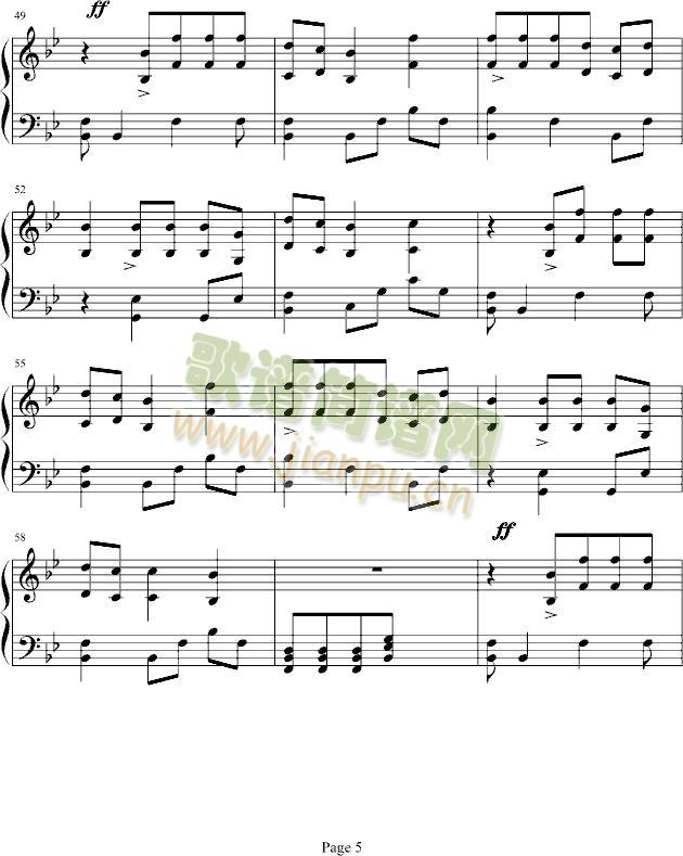 比翼双飞(钢琴谱)5