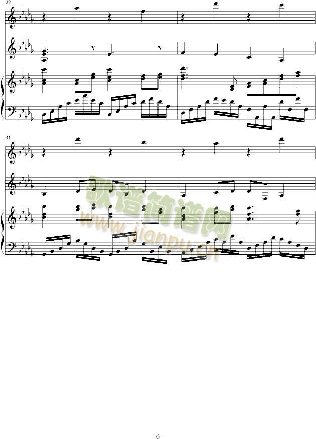 踏秋雨，凝波花(钢琴谱)6