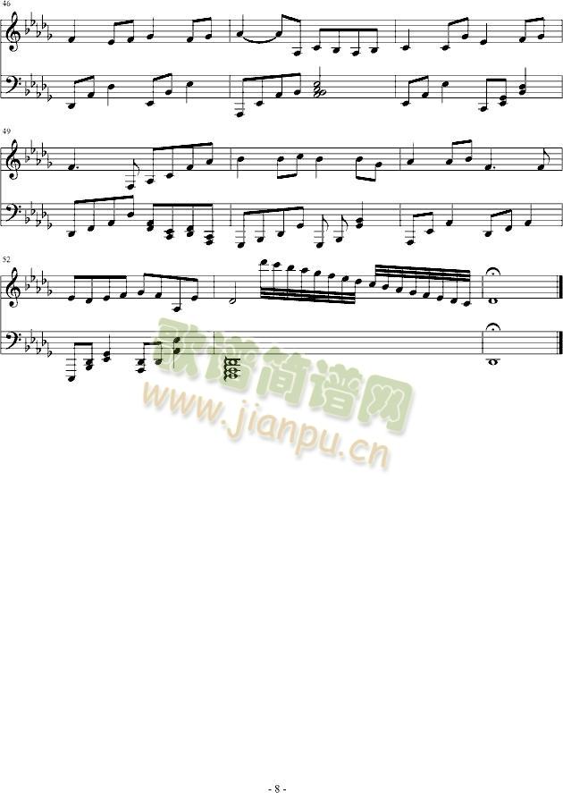 踏秋雨，凝波花(钢琴谱)8