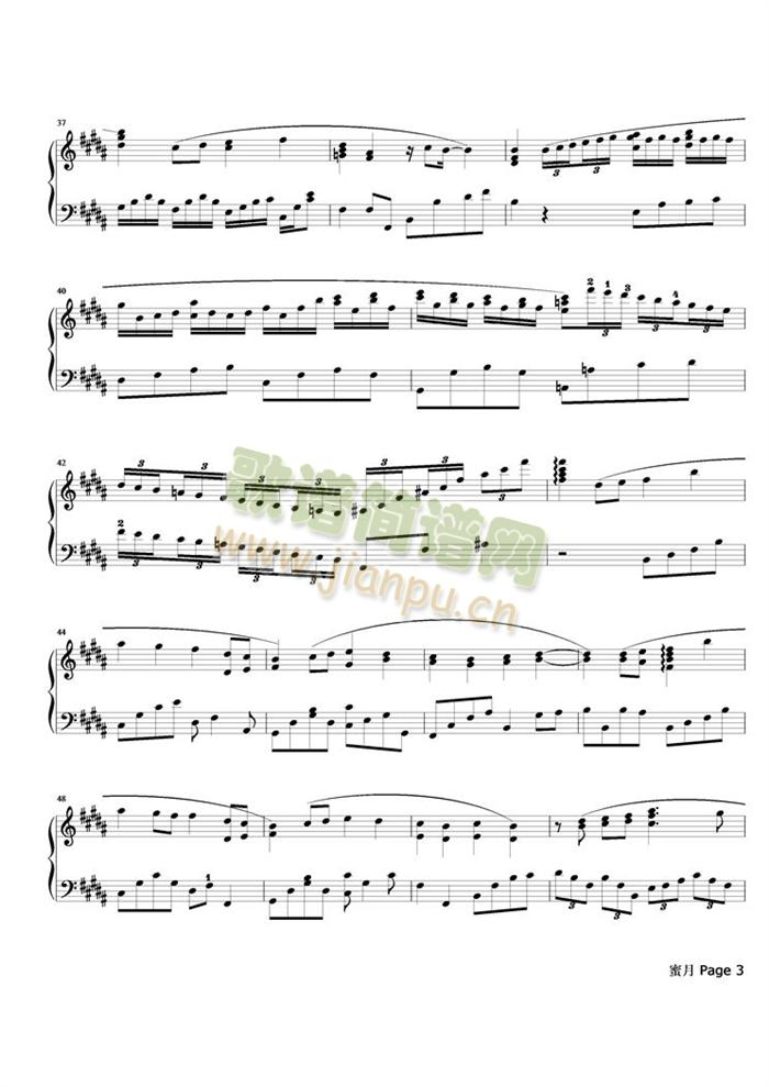 蜜月(钢琴谱)3