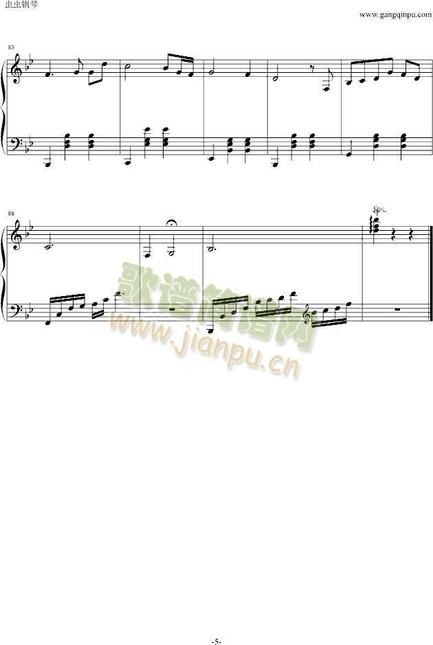 不能说的秘密之(钢琴谱)5