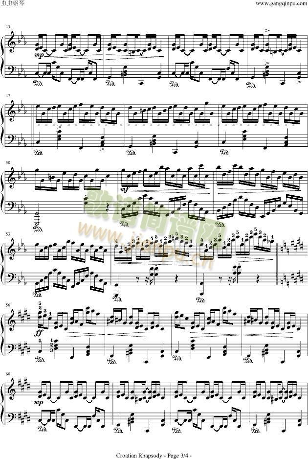 克罗地亚狂想曲-带指法(钢琴谱)3