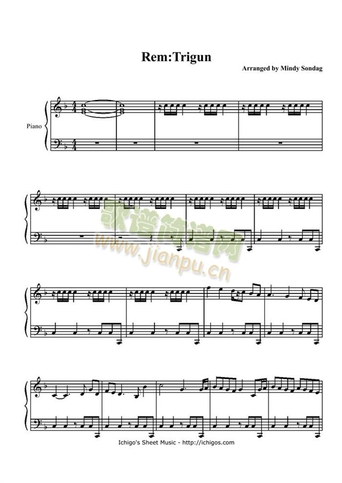 Trigun(钢琴谱)1