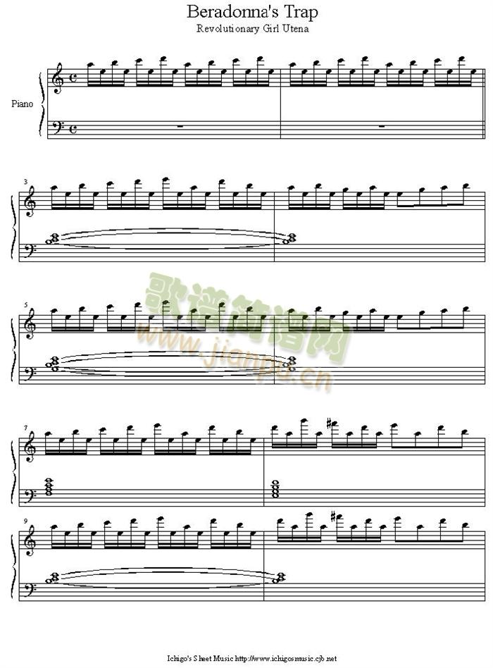 utenaberadonna_s_trap(钢琴谱)1