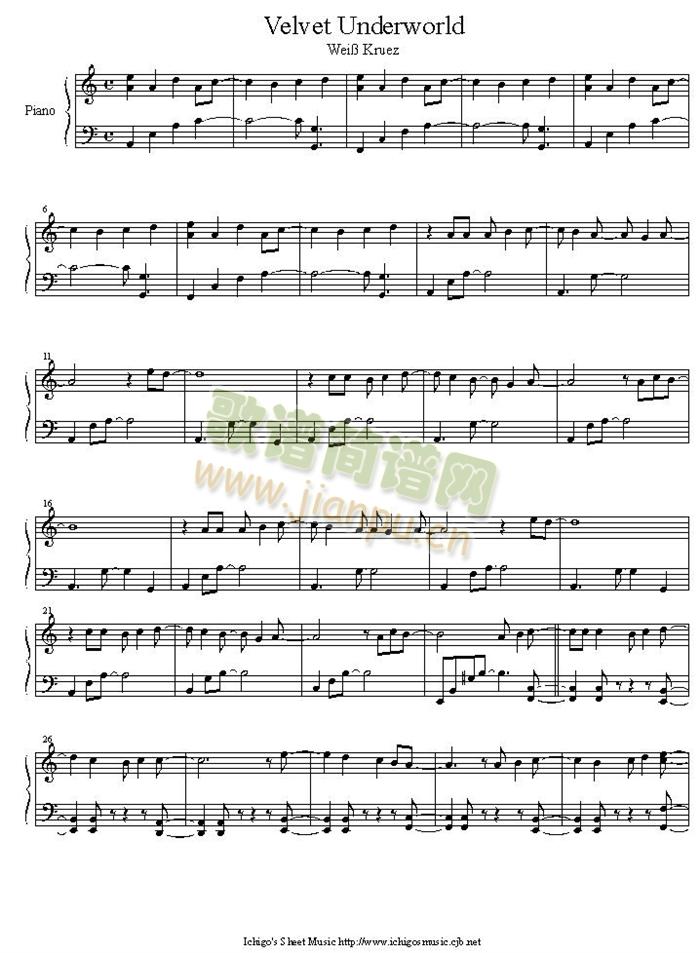 velvet_underworld(钢琴谱)1