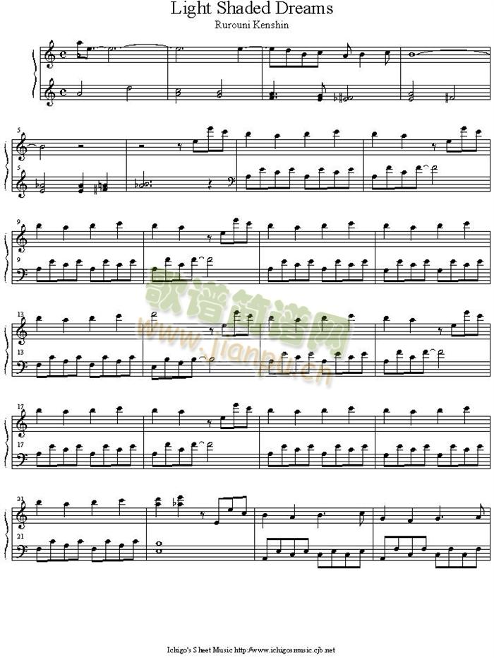 light_shaded_dreams(钢琴谱)1
