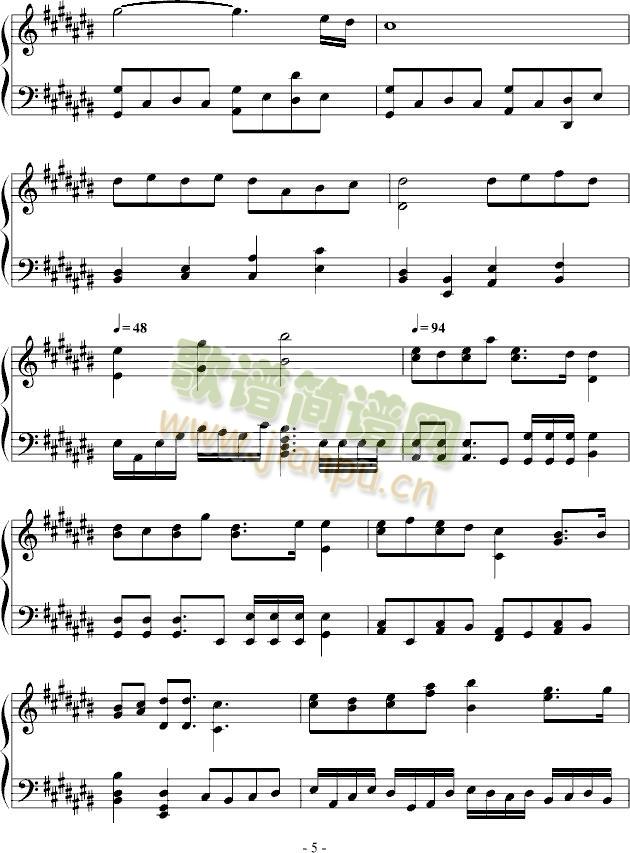 薄暮传说(钢琴谱)5