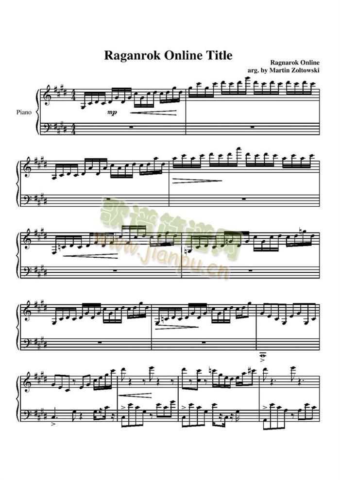 raganrok(钢琴谱)1