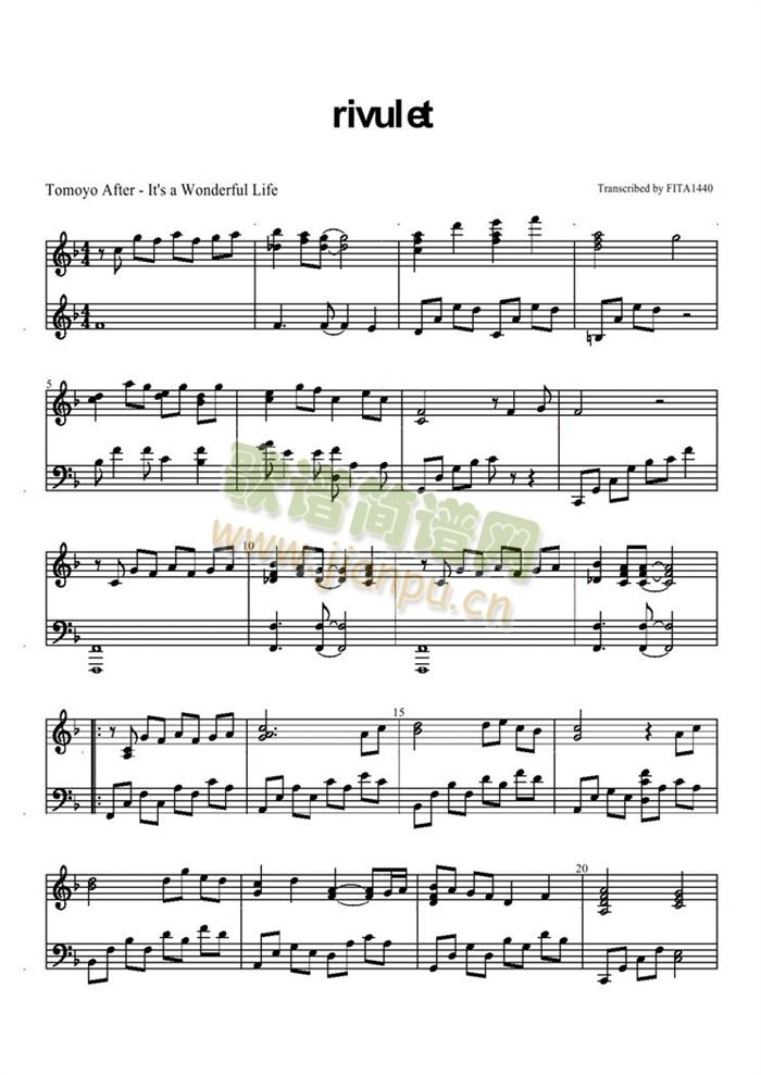 rivulet(钢琴谱)1