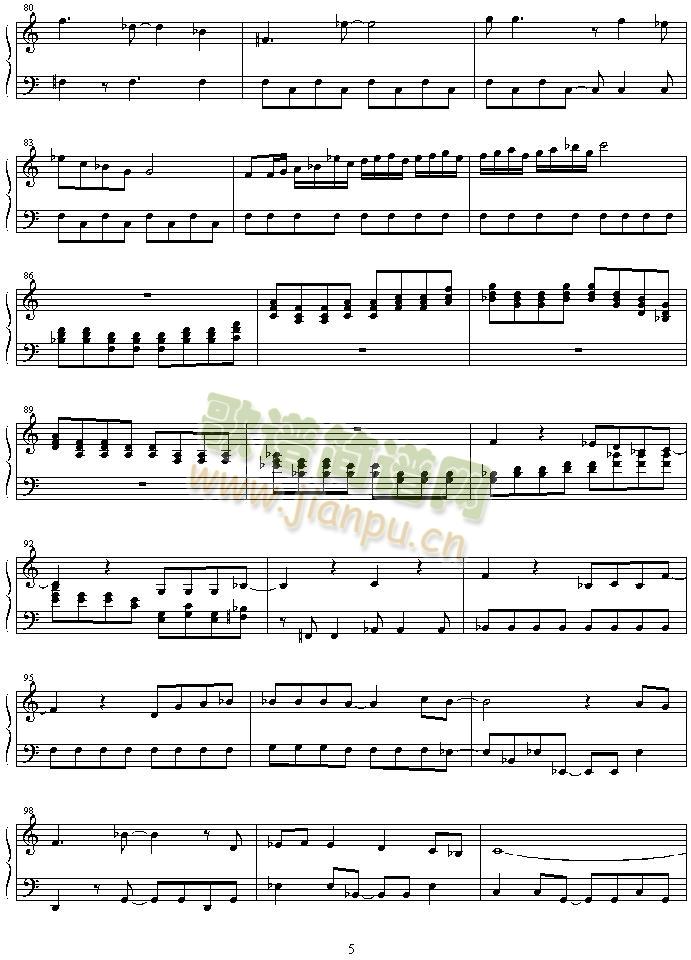 egao(钢琴谱)5