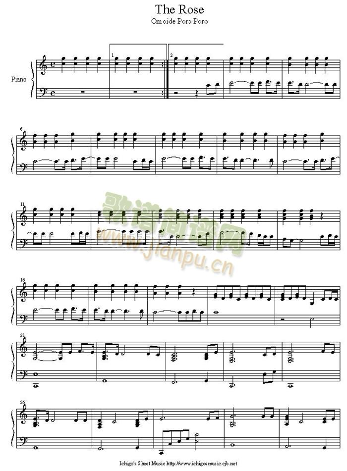 the_rose(钢琴谱)1