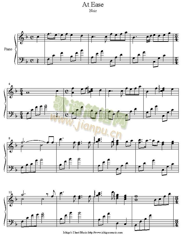 at_ease(钢琴谱)1