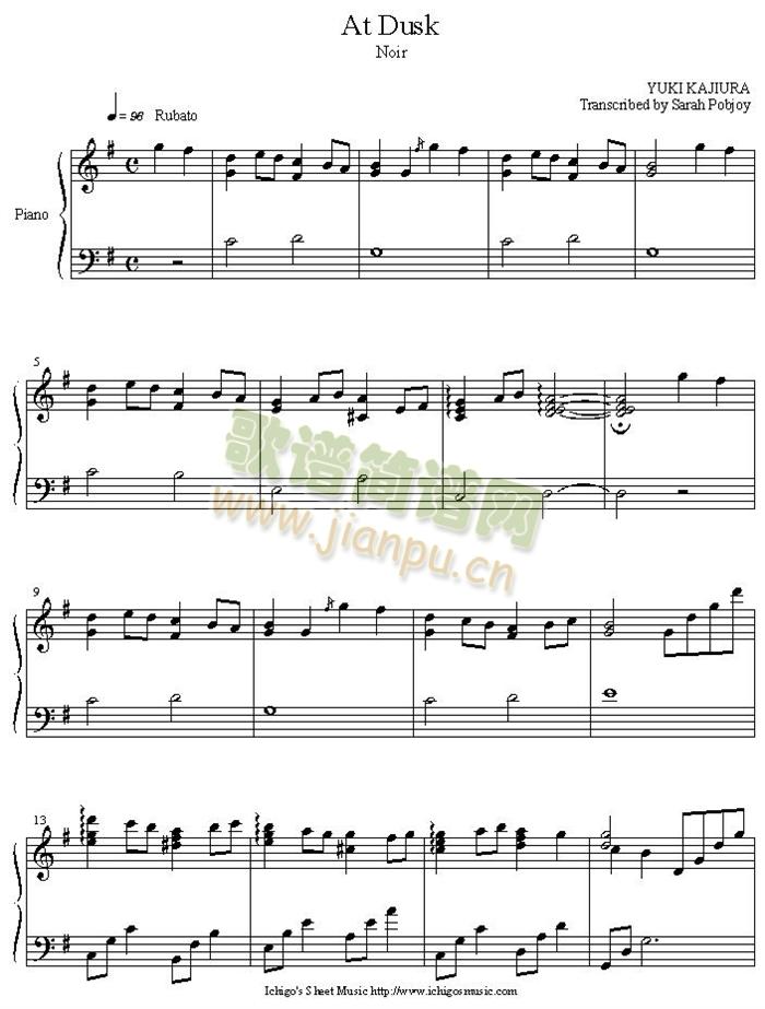 at_dusk(钢琴谱)1