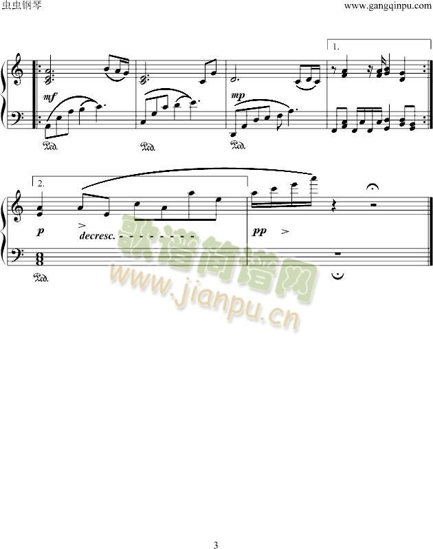 哀と愁(钢琴谱)3