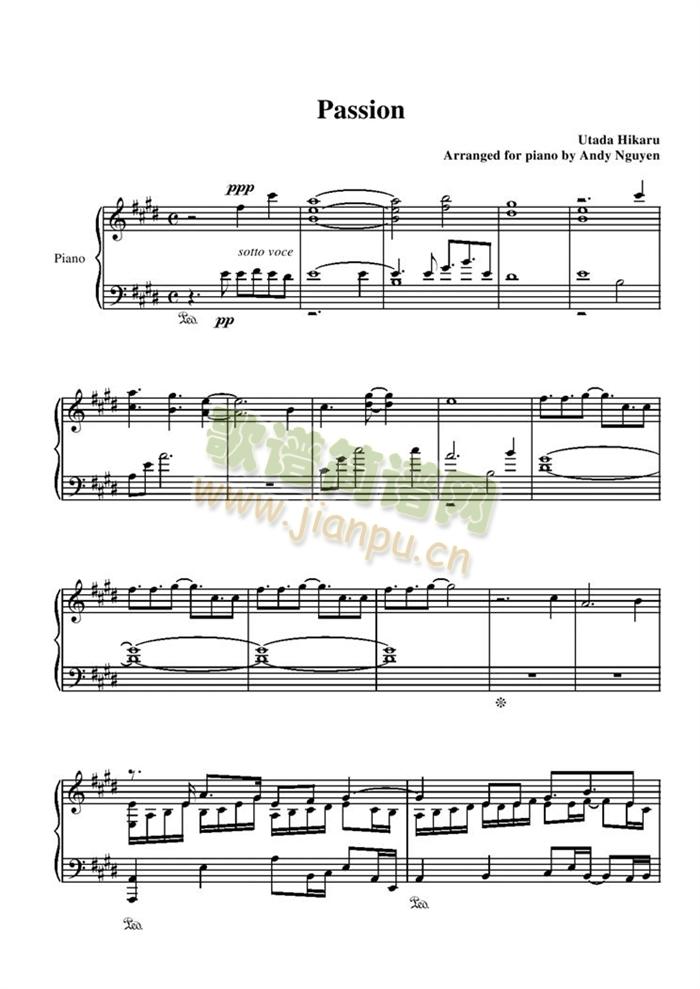 Passion(钢琴谱)1