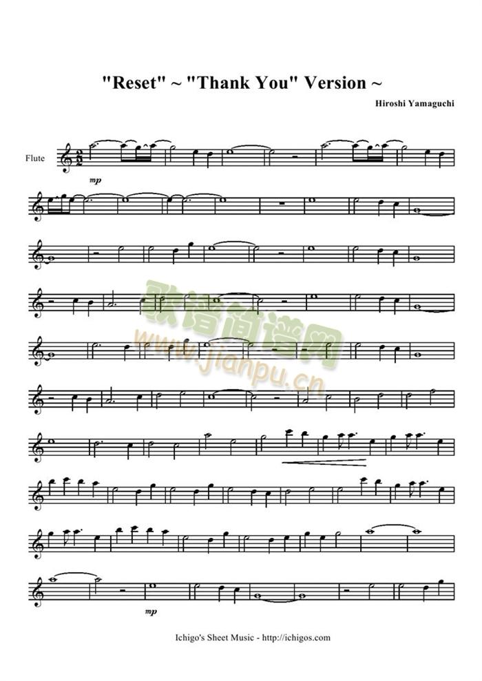 Reset(钢琴谱)1