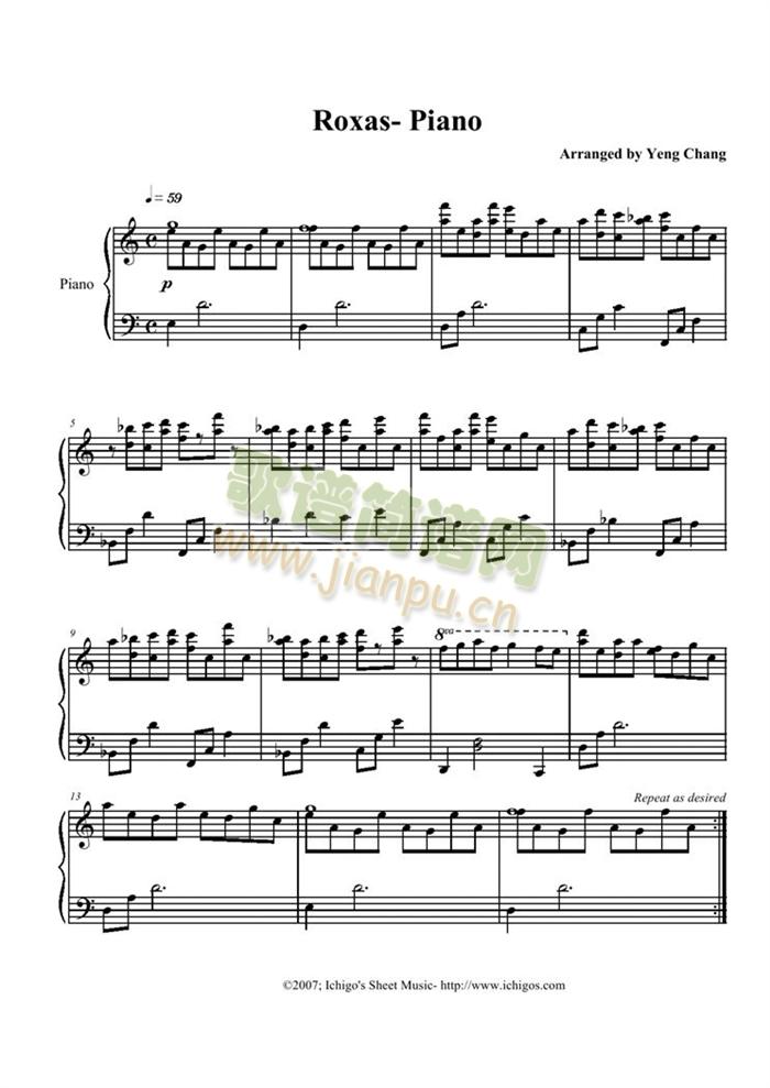 Roxas(钢琴谱)1