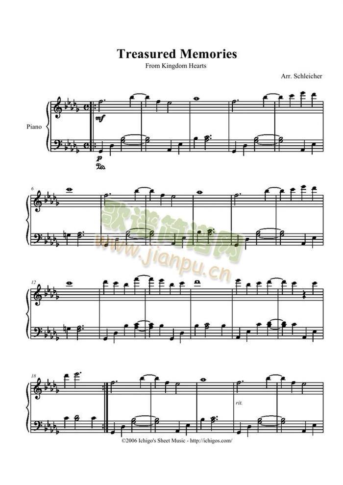 Treasured(钢琴谱)1