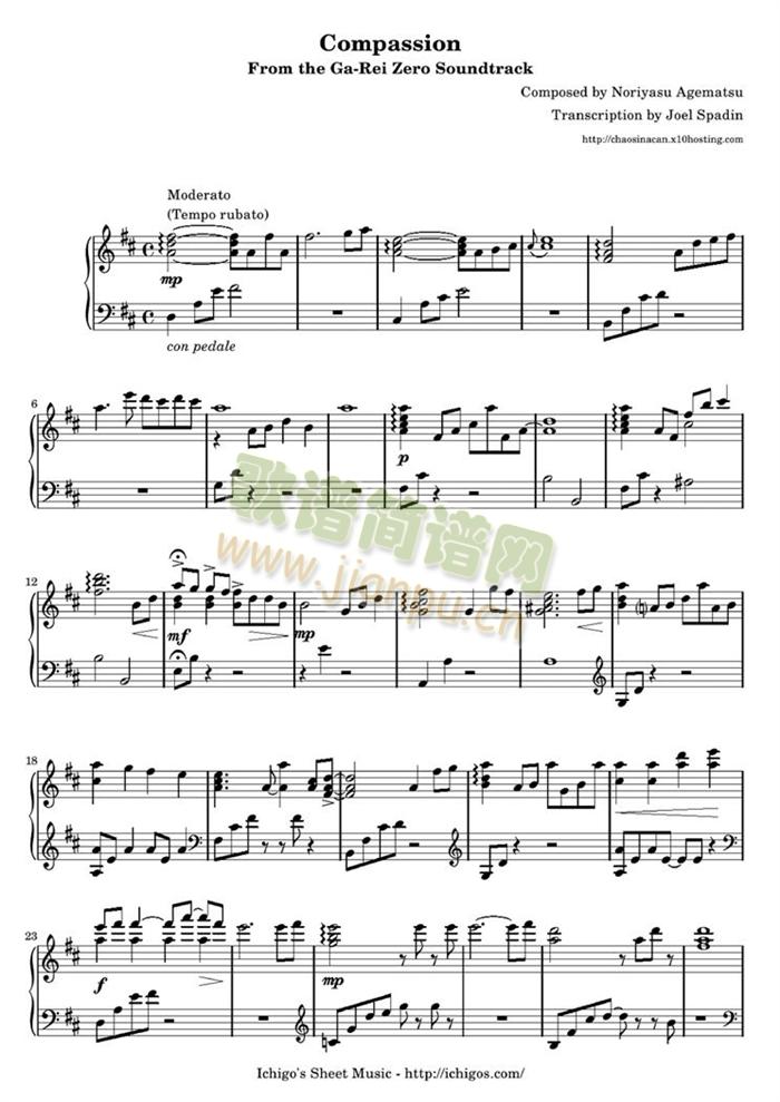 compassion(钢琴谱)1