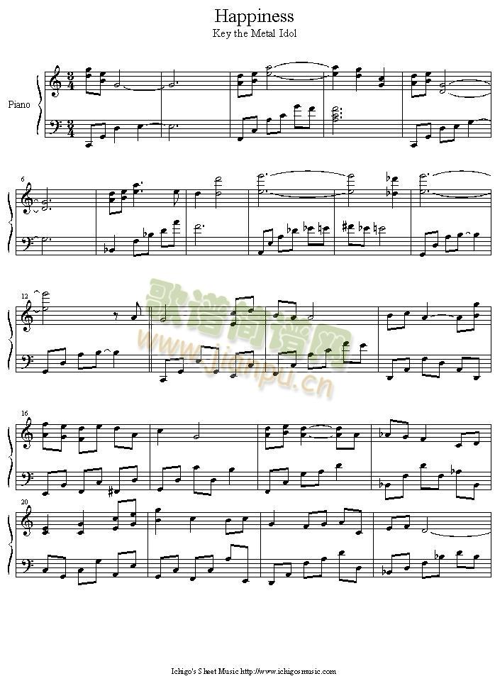 happiness(钢琴谱)1