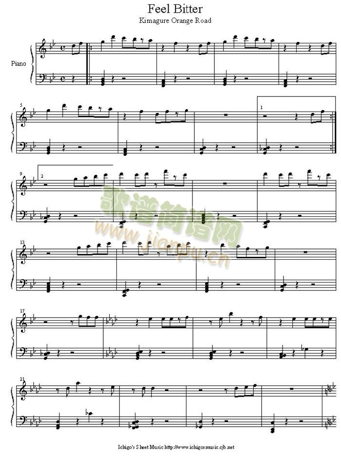 feel_bitter(钢琴谱)1
