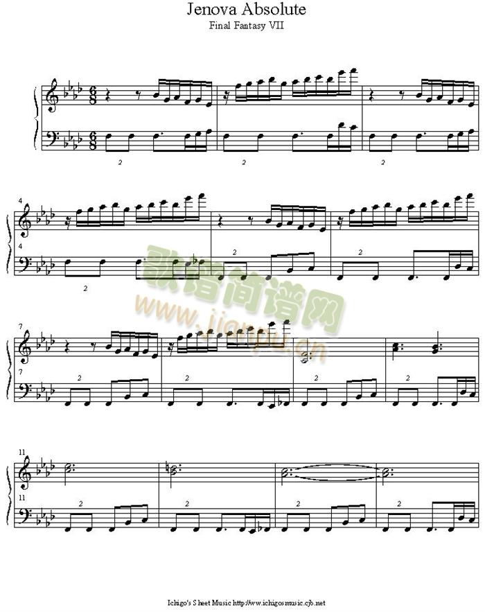 jenova_absolute(钢琴谱)1