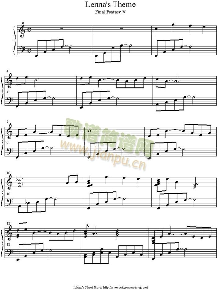 lenna_s_theme(钢琴谱)1