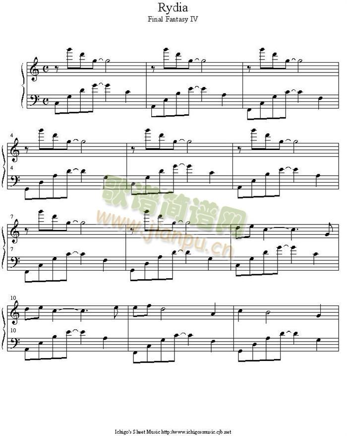 rydia(钢琴谱)1