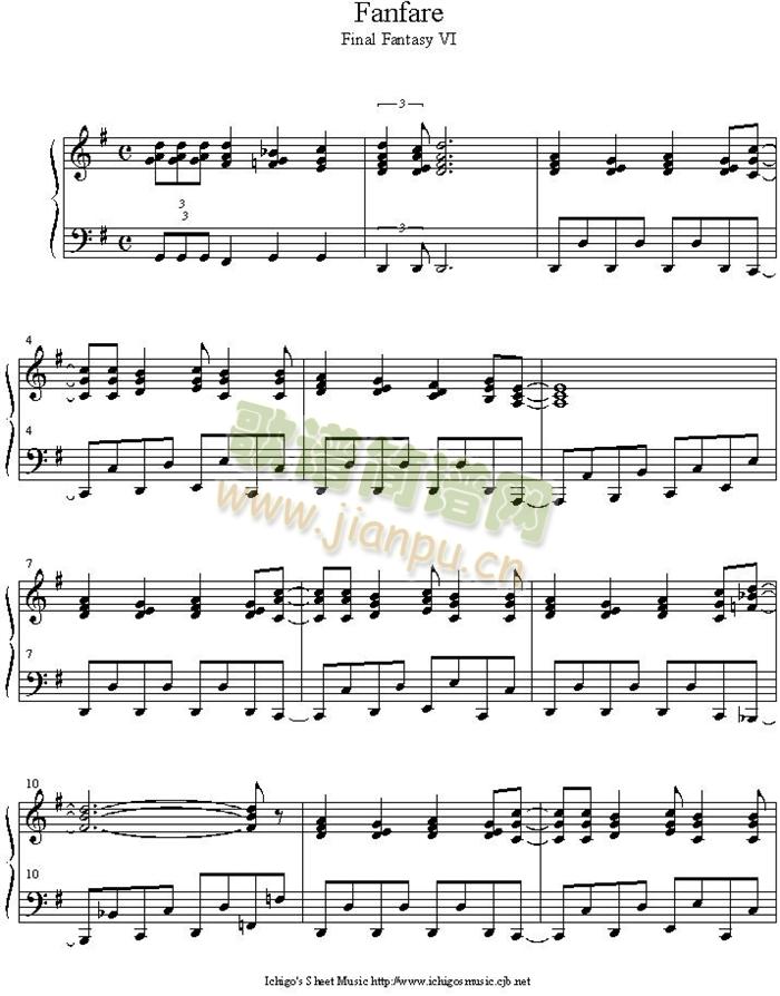 fanfare(钢琴谱)1