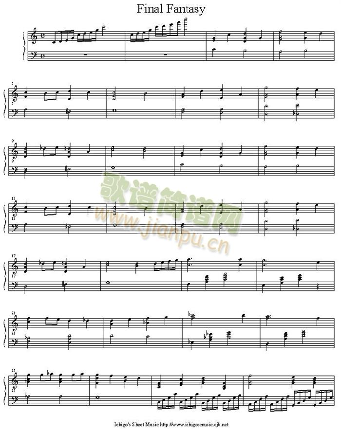 final_fantasy(钢琴谱)1