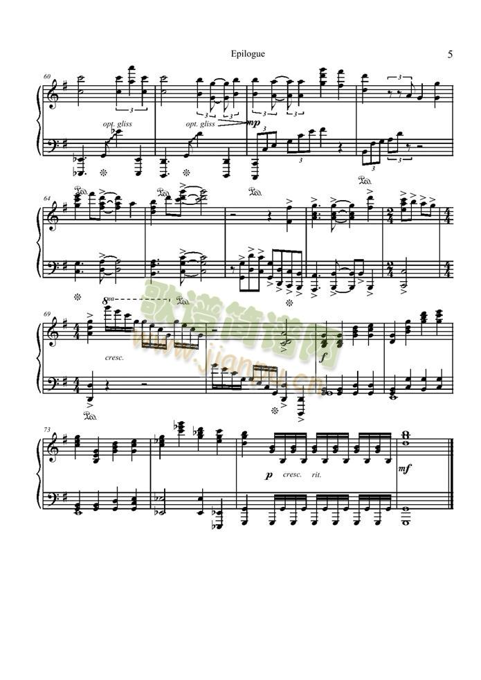 Epilogue(钢琴谱)5