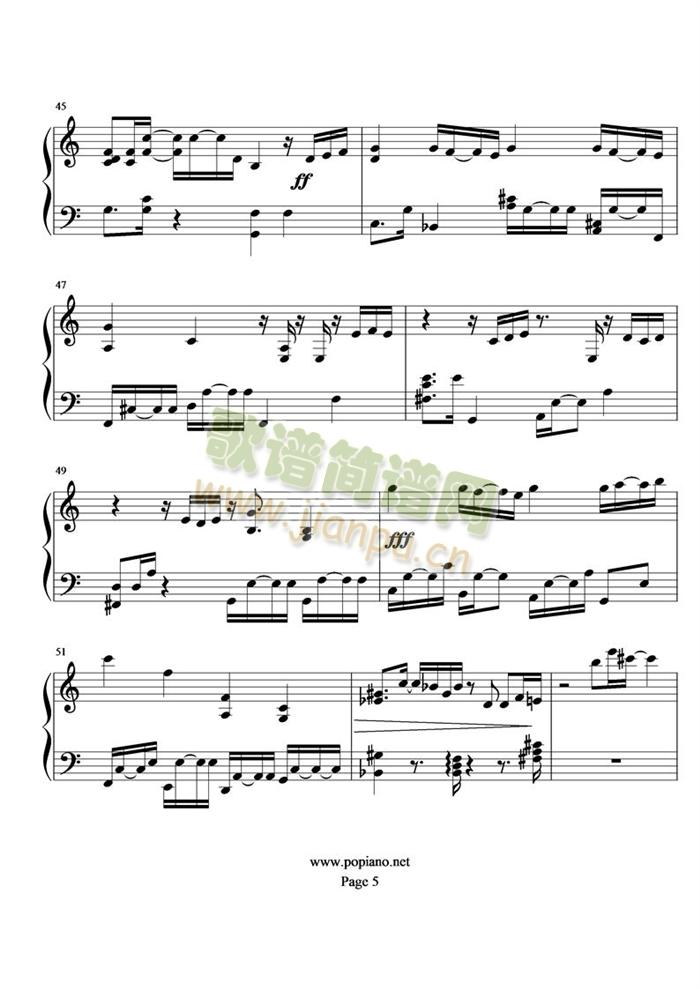 永远的孤独(钢琴谱)5