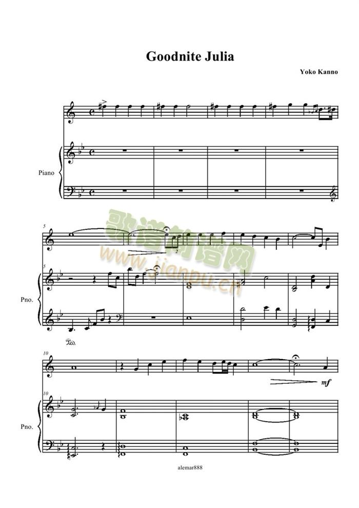 Goodnight(钢琴谱)1