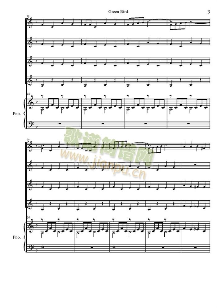 Green(钢琴谱)3