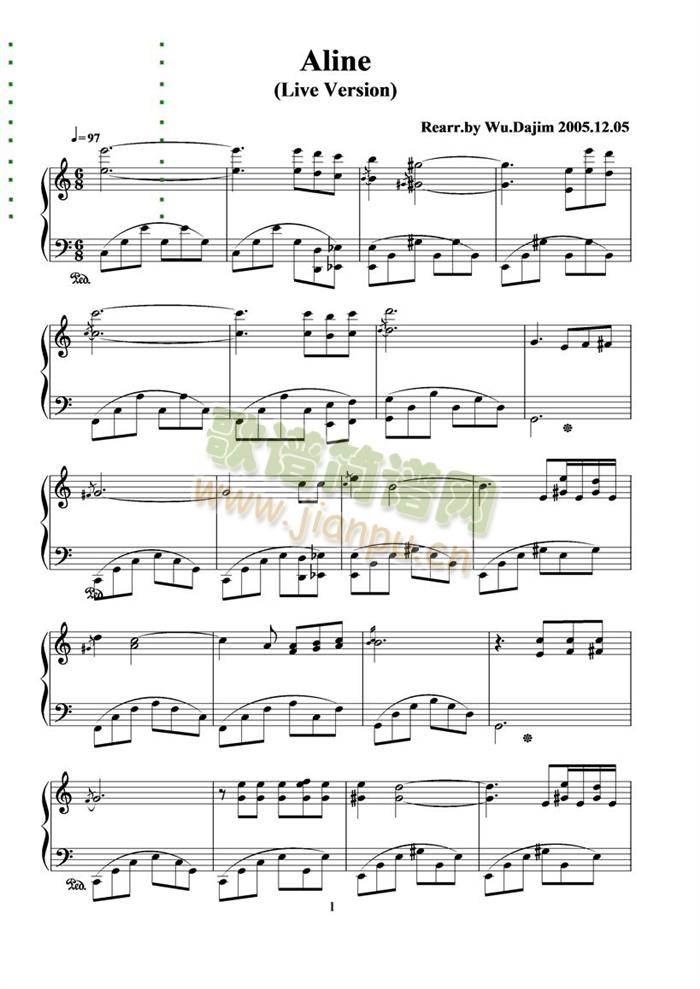 Aline(钢琴谱)1