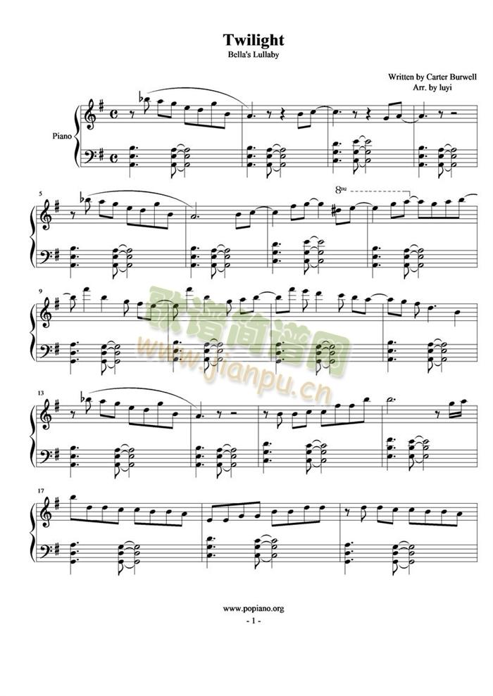 Twilight(钢琴谱)1